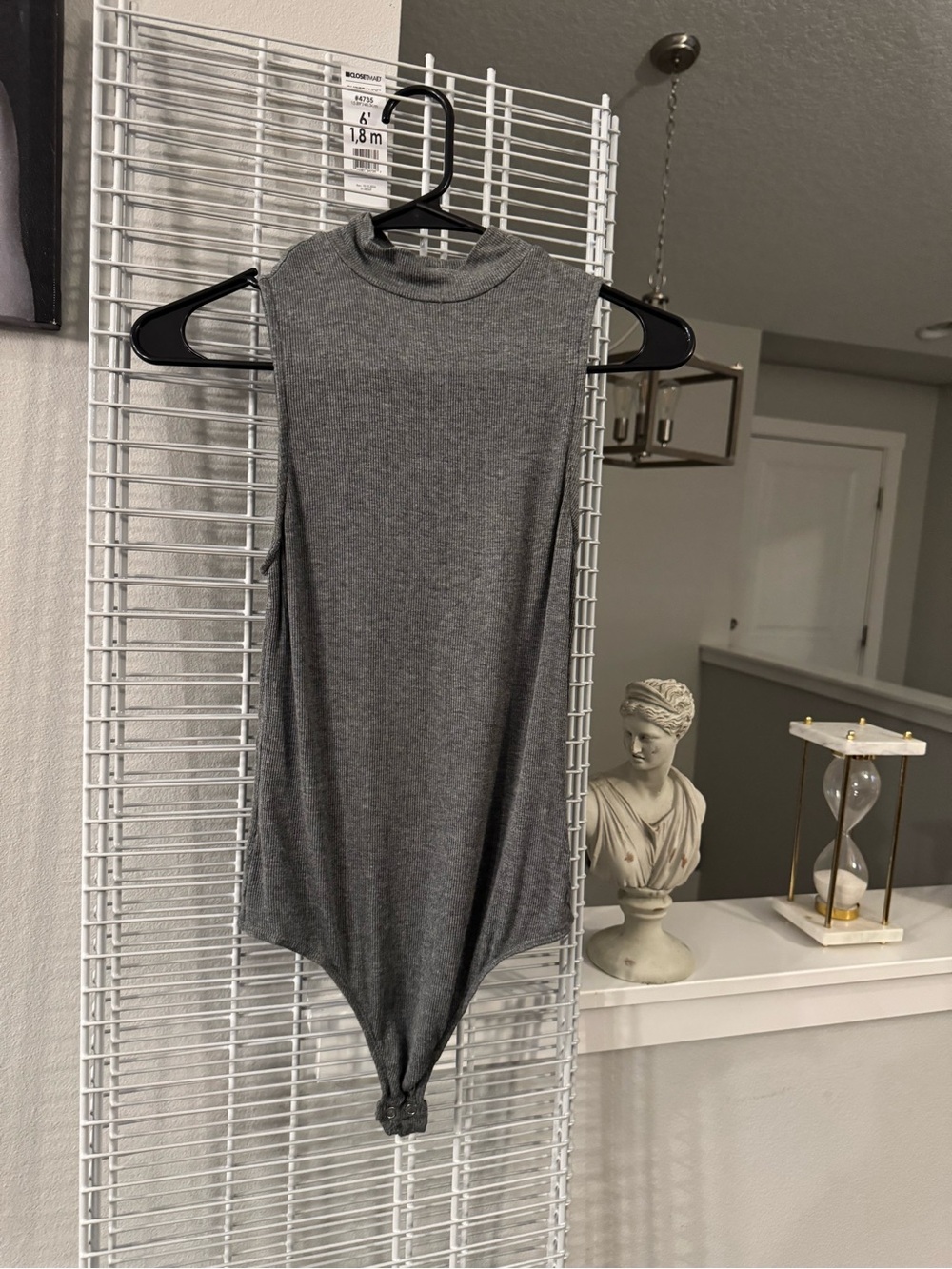 Express Sleeveless Mock Neck Bodysuit in Gray